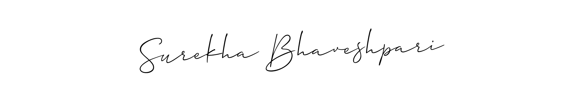 Allison_Script is a professional signature style that is perfect for those who want to add a touch of class to their signature. It is also a great choice for those who want to make their signature more unique. Get Surekha Bhaveshpari name to fancy signature for free. Surekha Bhaveshpari signature style 2 images and pictures png
