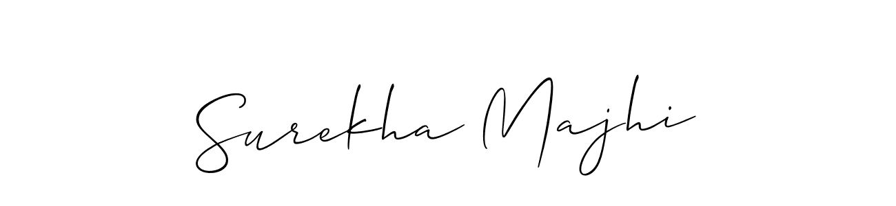 if you are searching for the best signature style for your name Surekha Majhi. so please give up your signature search. here we have designed multiple signature styles  using Allison_Script. Surekha Majhi signature style 2 images and pictures png