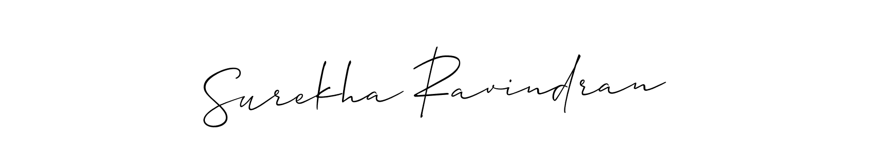 Create a beautiful signature design for name Surekha Ravindran. With this signature (Allison_Script) fonts, you can make a handwritten signature for free. Surekha Ravindran signature style 2 images and pictures png