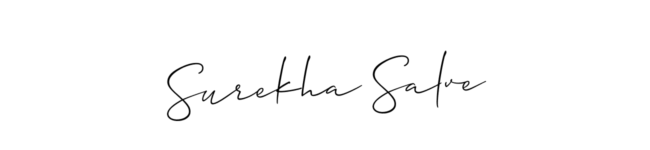 You should practise on your own different ways (Allison_Script) to write your name (Surekha Salve) in signature. don't let someone else do it for you. Surekha Salve signature style 2 images and pictures png