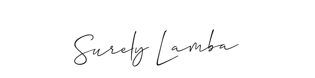 You should practise on your own different ways (Allison_Script) to write your name (Surely Lamba) in signature. don't let someone else do it for you. Surely Lamba signature style 2 images and pictures png