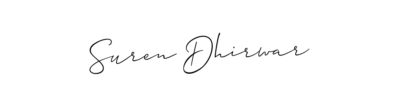 Make a beautiful signature design for name Suren Dhirwar. With this signature (Allison_Script) style, you can create a handwritten signature for free. Suren Dhirwar signature style 2 images and pictures png