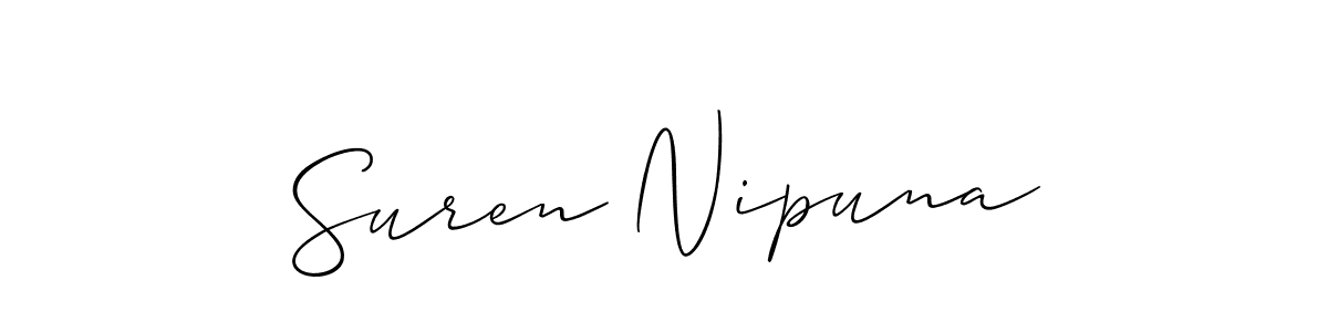Also You can easily find your signature by using the search form. We will create Suren Nipuna name handwritten signature images for you free of cost using Allison_Script sign style. Suren Nipuna signature style 2 images and pictures png