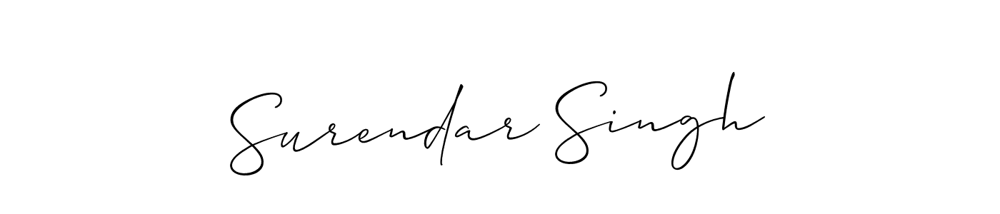 How to Draw Surendar Singh signature style? Allison_Script is a latest design signature styles for name Surendar Singh. Surendar Singh signature style 2 images and pictures png