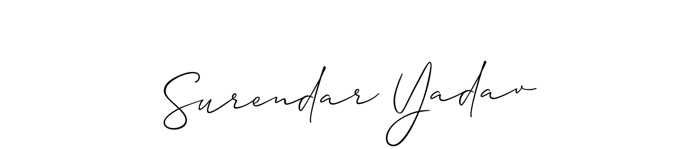 Design your own signature with our free online signature maker. With this signature software, you can create a handwritten (Allison_Script) signature for name Surendar Yadav. Surendar Yadav signature style 2 images and pictures png