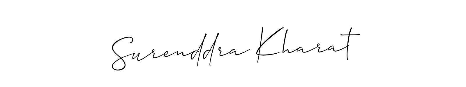 The best way (Allison_Script) to make a short signature is to pick only two or three words in your name. The name Surenddra Kharat include a total of six letters. For converting this name. Surenddra Kharat signature style 2 images and pictures png