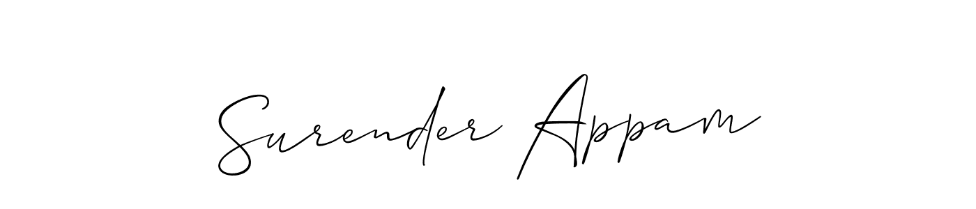 Best and Professional Signature Style for Surender Appam. Allison_Script Best Signature Style Collection. Surender Appam signature style 2 images and pictures png