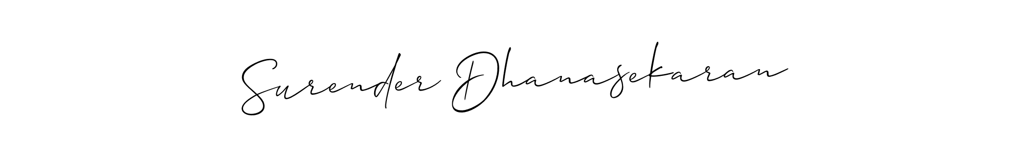 This is the best signature style for the Surender Dhanasekaran name. Also you like these signature font (Allison_Script). Mix name signature. Surender Dhanasekaran signature style 2 images and pictures png