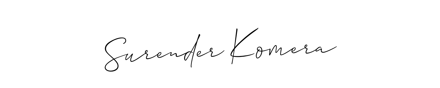 Use a signature maker to create a handwritten signature online. With this signature software, you can design (Allison_Script) your own signature for name Surender Komera. Surender Komera signature style 2 images and pictures png