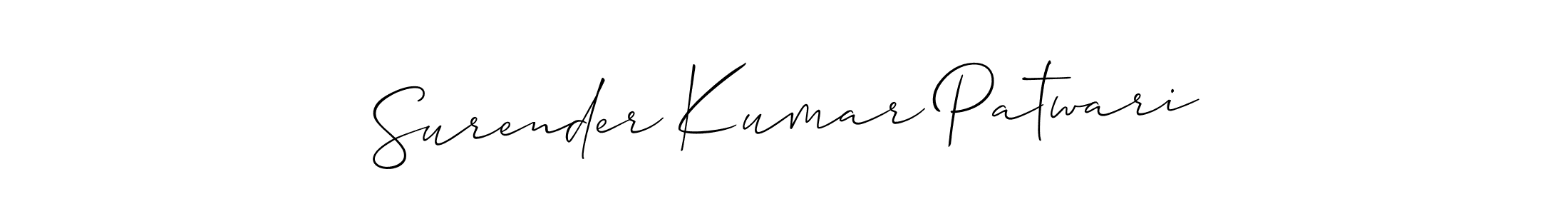 Surender Kumar Patwari stylish signature style. Best Handwritten Sign (Allison_Script) for my name. Handwritten Signature Collection Ideas for my name Surender Kumar Patwari. Surender Kumar Patwari signature style 2 images and pictures png