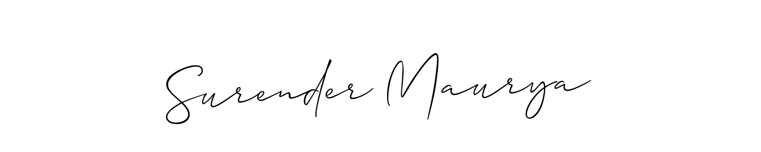 It looks lik you need a new signature style for name Surender Maurya. Design unique handwritten (Allison_Script) signature with our free signature maker in just a few clicks. Surender Maurya signature style 2 images and pictures png