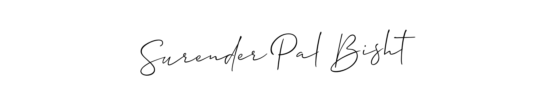 Also we have Surender Pal Bisht name is the best signature style. Create professional handwritten signature collection using Allison_Script autograph style. Surender Pal Bisht signature style 2 images and pictures png