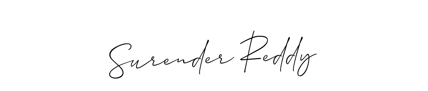 Make a short Surender Reddy signature style. Manage your documents anywhere anytime using Allison_Script. Create and add eSignatures, submit forms, share and send files easily. Surender Reddy signature style 2 images and pictures png