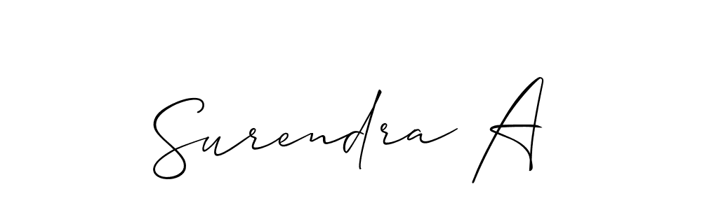 Create a beautiful signature design for name Surendra A. With this signature (Allison_Script) fonts, you can make a handwritten signature for free. Surendra A signature style 2 images and pictures png