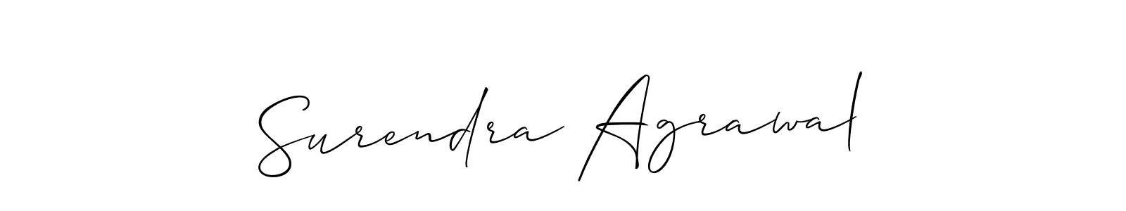 Allison_Script is a professional signature style that is perfect for those who want to add a touch of class to their signature. It is also a great choice for those who want to make their signature more unique. Get Surendra Agrawal name to fancy signature for free. Surendra Agrawal signature style 2 images and pictures png