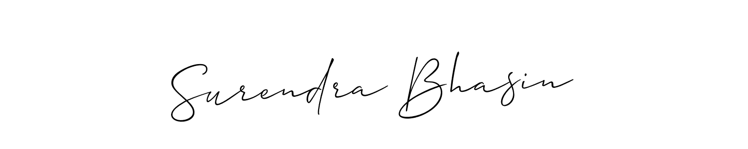 Create a beautiful signature design for name Surendra Bhasin. With this signature (Allison_Script) fonts, you can make a handwritten signature for free. Surendra Bhasin signature style 2 images and pictures png