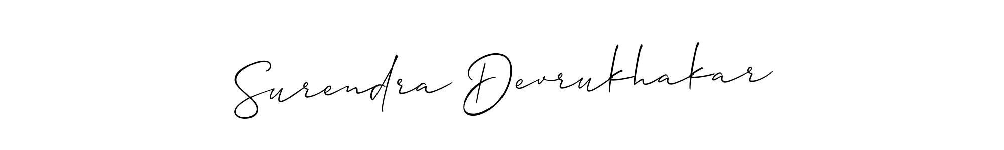 It looks lik you need a new signature style for name Surendra Devrukhakar. Design unique handwritten (Allison_Script) signature with our free signature maker in just a few clicks. Surendra Devrukhakar signature style 2 images and pictures png