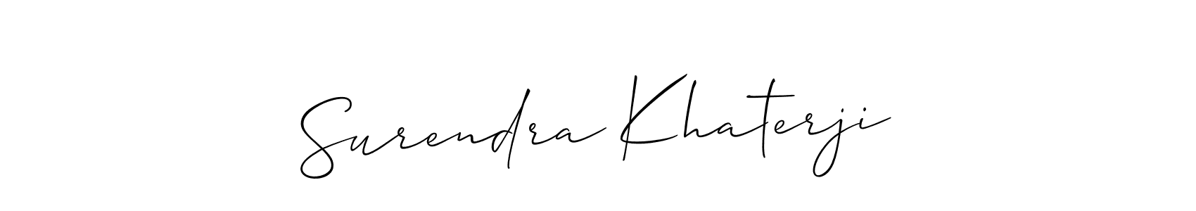 Make a short Surendra Khaterji signature style. Manage your documents anywhere anytime using Allison_Script. Create and add eSignatures, submit forms, share and send files easily. Surendra Khaterji signature style 2 images and pictures png