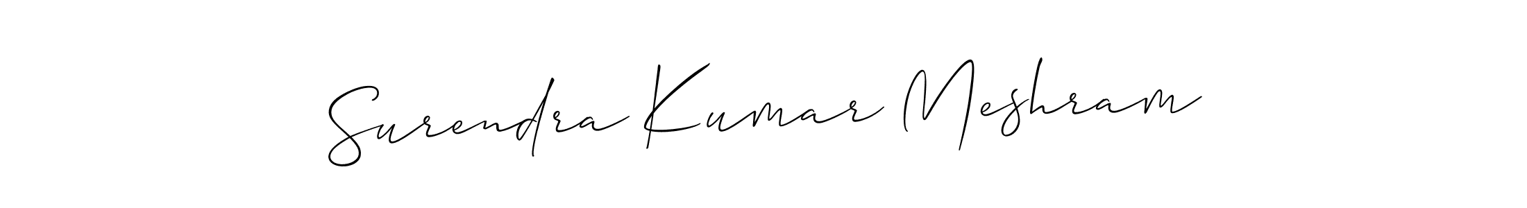 Design your own signature with our free online signature maker. With this signature software, you can create a handwritten (Allison_Script) signature for name Surendra Kumar Meshram. Surendra Kumar Meshram signature style 2 images and pictures png