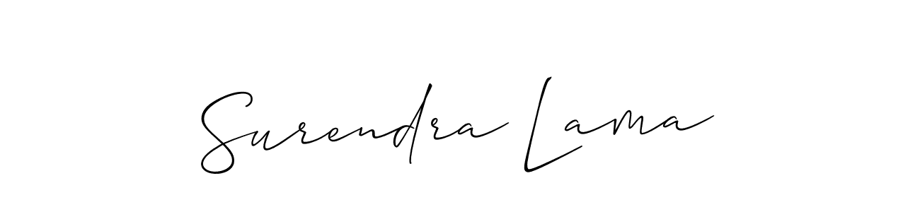 Also we have Surendra Lama name is the best signature style. Create professional handwritten signature collection using Allison_Script autograph style. Surendra Lama signature style 2 images and pictures png