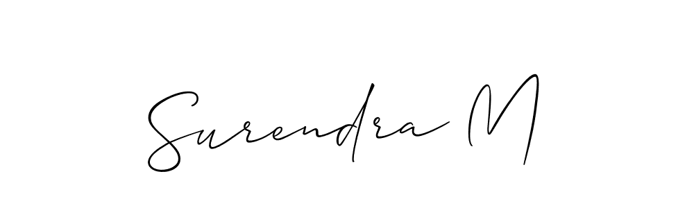 Surendra M stylish signature style. Best Handwritten Sign (Allison_Script) for my name. Handwritten Signature Collection Ideas for my name Surendra M. Surendra M signature style 2 images and pictures png