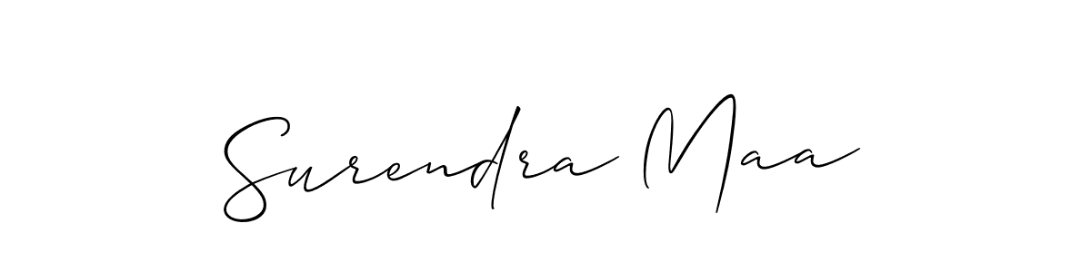 Allison_Script is a professional signature style that is perfect for those who want to add a touch of class to their signature. It is also a great choice for those who want to make their signature more unique. Get Surendra Maa name to fancy signature for free. Surendra Maa signature style 2 images and pictures png