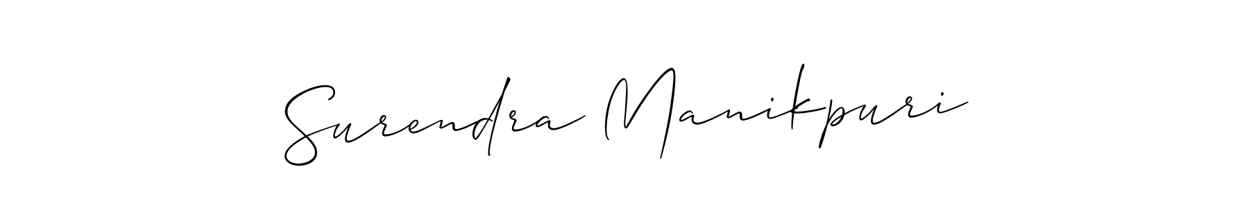 Use a signature maker to create a handwritten signature online. With this signature software, you can design (Allison_Script) your own signature for name Surendra Manikpuri. Surendra Manikpuri signature style 2 images and pictures png