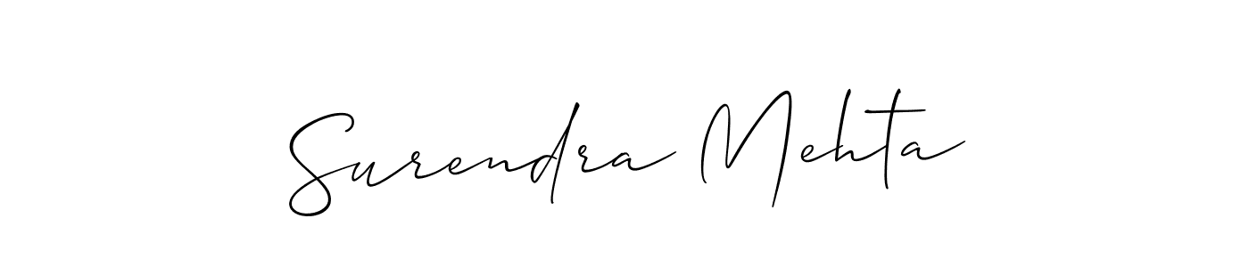 How to Draw Surendra Mehta signature style? Allison_Script is a latest design signature styles for name Surendra Mehta. Surendra Mehta signature style 2 images and pictures png