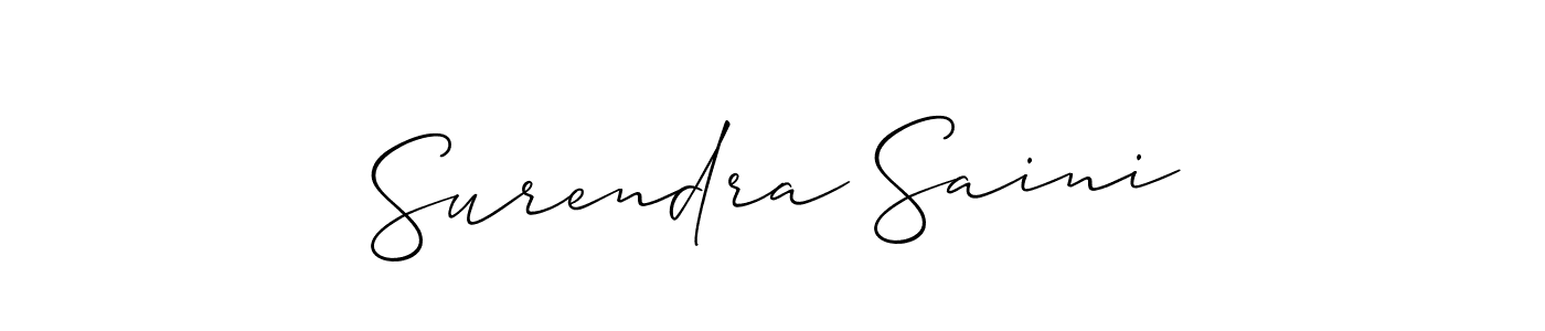 This is the best signature style for the Surendra Saini name. Also you like these signature font (Allison_Script). Mix name signature. Surendra Saini signature style 2 images and pictures png