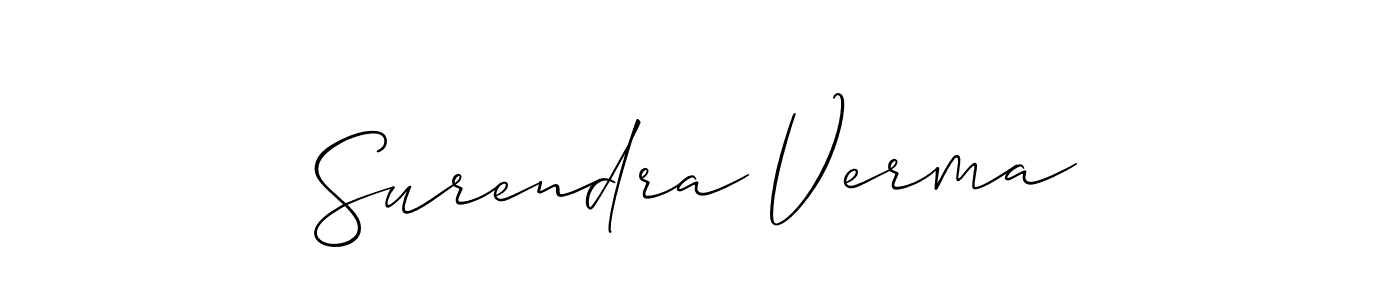 Make a short Surendra Verma signature style. Manage your documents anywhere anytime using Allison_Script. Create and add eSignatures, submit forms, share and send files easily. Surendra Verma signature style 2 images and pictures png