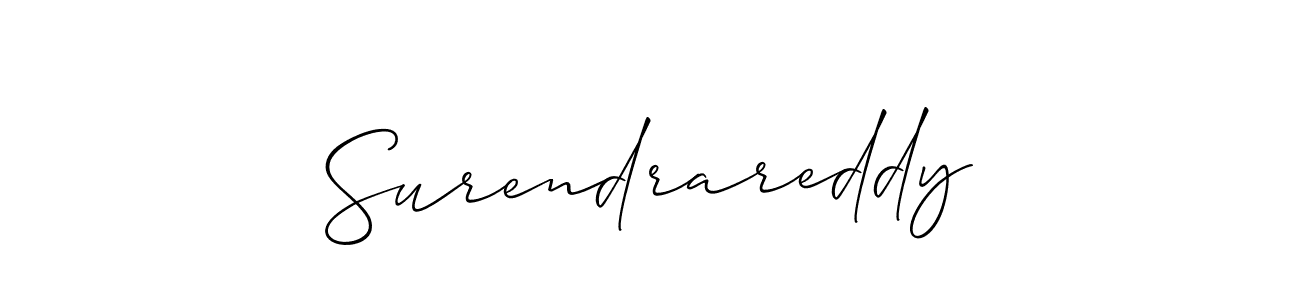 Use a signature maker to create a handwritten signature online. With this signature software, you can design (Allison_Script) your own signature for name Surendrareddy. Surendrareddy signature style 2 images and pictures png