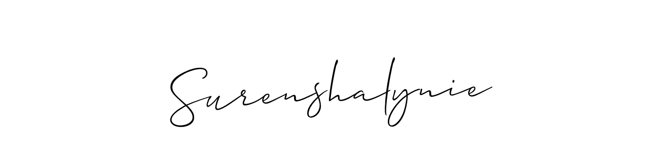 You should practise on your own different ways (Allison_Script) to write your name (Surenshalynie) in signature. don't let someone else do it for you. Surenshalynie signature style 2 images and pictures png