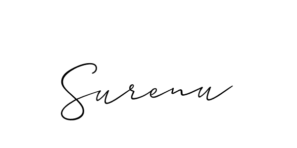 The best way (Allison_Script) to make a short signature is to pick only two or three words in your name. The name Surenu include a total of six letters. For converting this name. Surenu signature style 2 images and pictures png