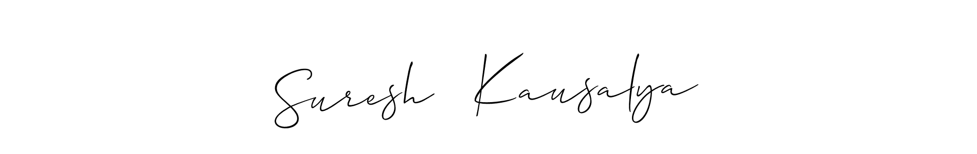 You should practise on your own different ways (Allison_Script) to write your name (Suresh ♡ Kausalya) in signature. don't let someone else do it for you. Suresh ♡ Kausalya signature style 2 images and pictures png