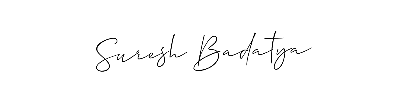 Use a signature maker to create a handwritten signature online. With this signature software, you can design (Allison_Script) your own signature for name Suresh Badatya. Suresh Badatya signature style 2 images and pictures png