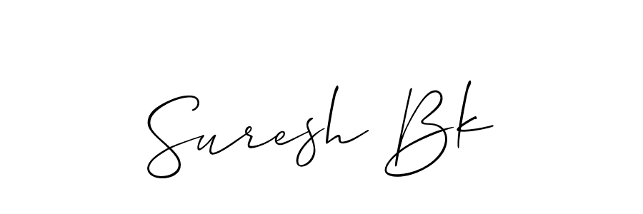 Make a beautiful signature design for name Suresh Bk. With this signature (Allison_Script) style, you can create a handwritten signature for free. Suresh Bk signature style 2 images and pictures png