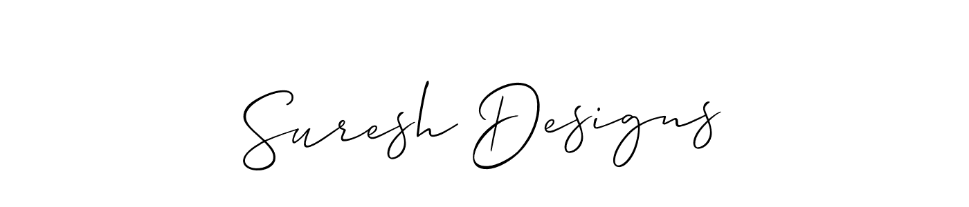 How to make Suresh Designs name signature. Use Allison_Script style for creating short signs online. This is the latest handwritten sign. Suresh Designs signature style 2 images and pictures png