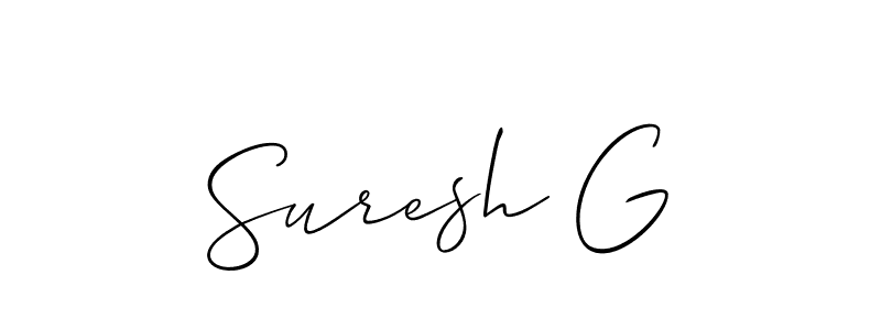 Make a beautiful signature design for name Suresh G. With this signature (Allison_Script) style, you can create a handwritten signature for free. Suresh G signature style 2 images and pictures png