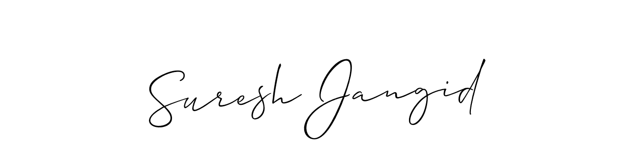 Allison_Script is a professional signature style that is perfect for those who want to add a touch of class to their signature. It is also a great choice for those who want to make their signature more unique. Get Suresh Jangid name to fancy signature for free. Suresh Jangid signature style 2 images and pictures png