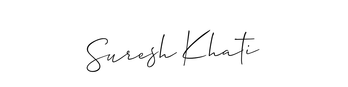 Make a beautiful signature design for name Suresh Khati. With this signature (Allison_Script) style, you can create a handwritten signature for free. Suresh Khati signature style 2 images and pictures png