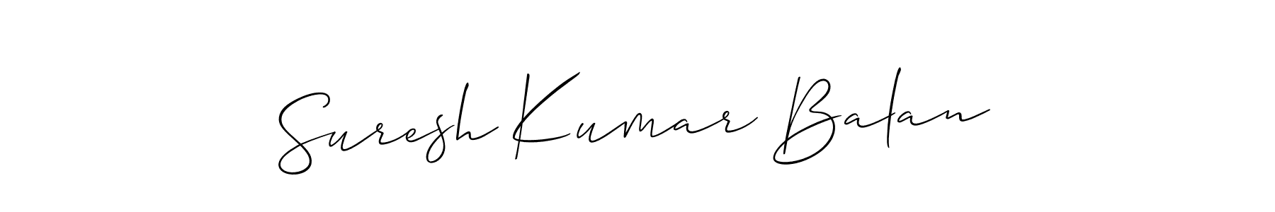 Allison_Script is a professional signature style that is perfect for those who want to add a touch of class to their signature. It is also a great choice for those who want to make their signature more unique. Get Suresh Kumar Balan name to fancy signature for free. Suresh Kumar Balan signature style 2 images and pictures png