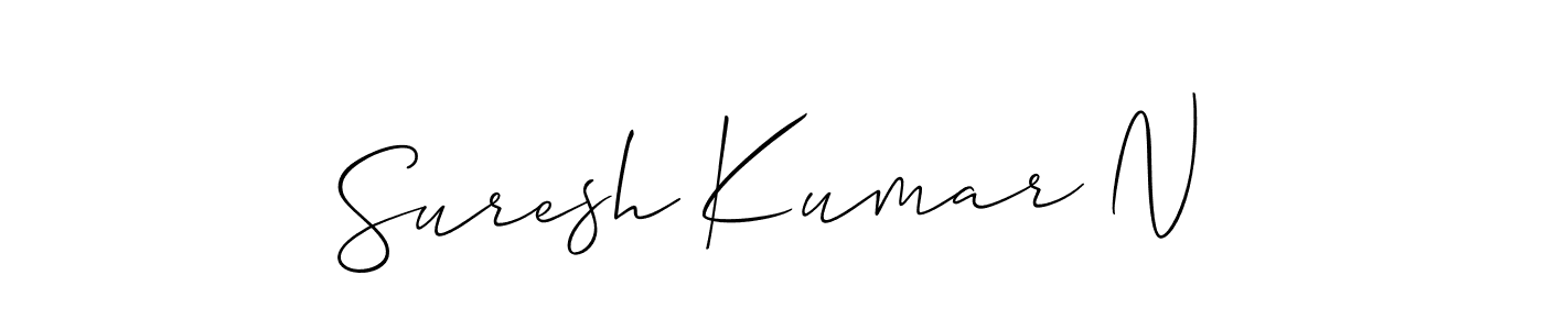 Make a short Suresh Kumar N signature style. Manage your documents anywhere anytime using Allison_Script. Create and add eSignatures, submit forms, share and send files easily. Suresh Kumar N signature style 2 images and pictures png