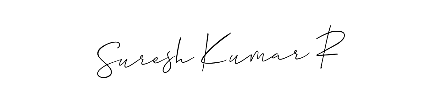 You should practise on your own different ways (Allison_Script) to write your name (Suresh Kumar R) in signature. don't let someone else do it for you. Suresh Kumar R signature style 2 images and pictures png