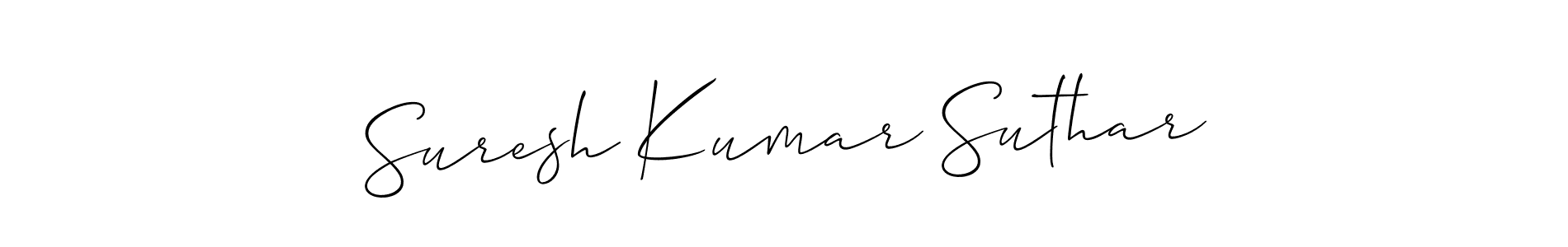How to make Suresh Kumar Suthar name signature. Use Allison_Script style for creating short signs online. This is the latest handwritten sign. Suresh Kumar Suthar signature style 2 images and pictures png