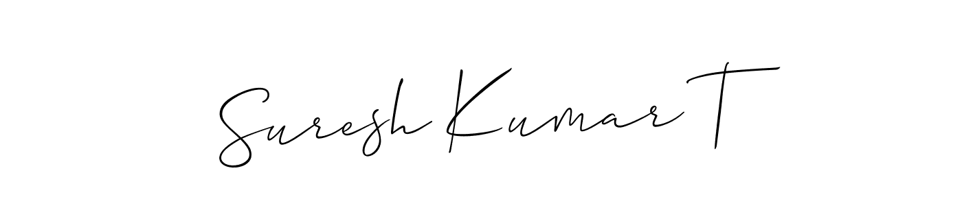 Also we have Suresh Kumar T name is the best signature style. Create professional handwritten signature collection using Allison_Script autograph style. Suresh Kumar T signature style 2 images and pictures png