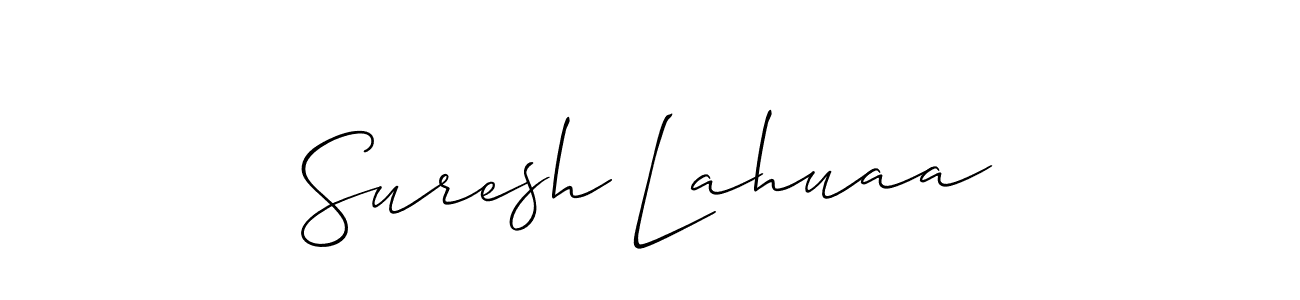 You should practise on your own different ways (Allison_Script) to write your name (Suresh Lahuaa) in signature. don't let someone else do it for you. Suresh Lahuaa signature style 2 images and pictures png