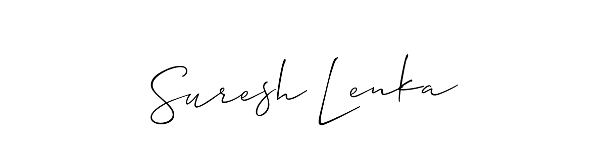 Allison_Script is a professional signature style that is perfect for those who want to add a touch of class to their signature. It is also a great choice for those who want to make their signature more unique. Get Suresh Lenka name to fancy signature for free. Suresh Lenka signature style 2 images and pictures png
