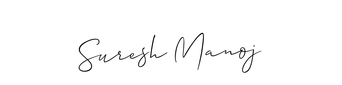 How to make Suresh Manoj name signature. Use Allison_Script style for creating short signs online. This is the latest handwritten sign. Suresh Manoj signature style 2 images and pictures png