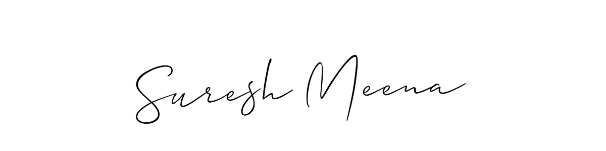 How to make Suresh Meena name signature. Use Allison_Script style for creating short signs online. This is the latest handwritten sign. Suresh Meena signature style 2 images and pictures png