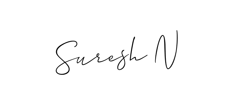 How to make Suresh N name signature. Use Allison_Script style for creating short signs online. This is the latest handwritten sign. Suresh N signature style 2 images and pictures png